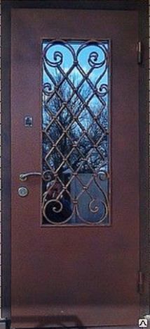 Стальная дверь с кованным элементом (900/2100)
