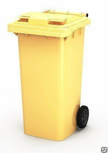 Контейнер мусорный 120 л. с крышкой желтый