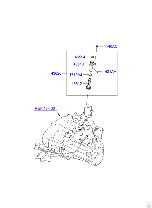 Втулка привода спидометра, 4362223540, Hyundai