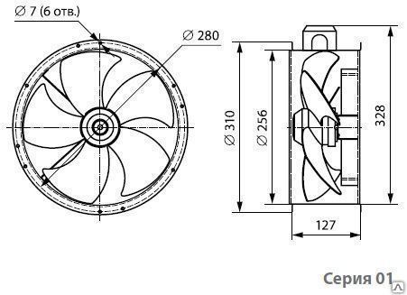 Вентилятор осевой фланцевого исполнения ВО 250 2