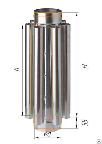 Дымоход-конвектор (439/0,8 мм) Ф 115