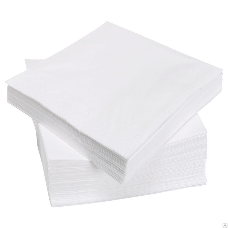 Салфетки бумажные белые упаковка 90 шт.