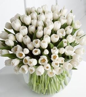 Букет № 6, из белых тюльпанов